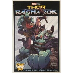 Thor Ragnarok Movie Poster Signed Michael Dare Limited 15/200 Arclight Promo 11x